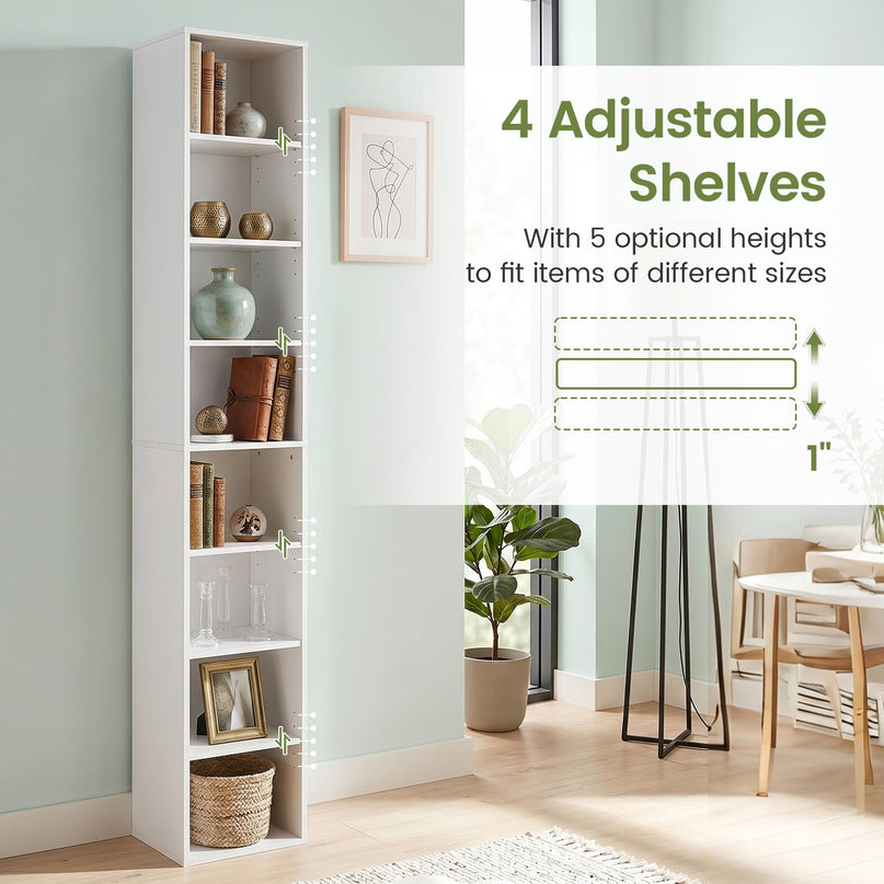 Giantex 8-Tier Slim Media Tower Rack for Home Office