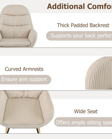 Giantex Rocking Chair Nursery Upholstered Glider Rocker with Padded Backrest & Seat