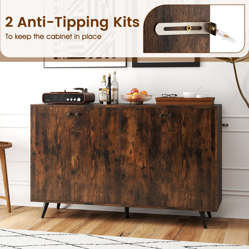 Giantex Buffet Sideboard with 5 Position Adjustable Shelves