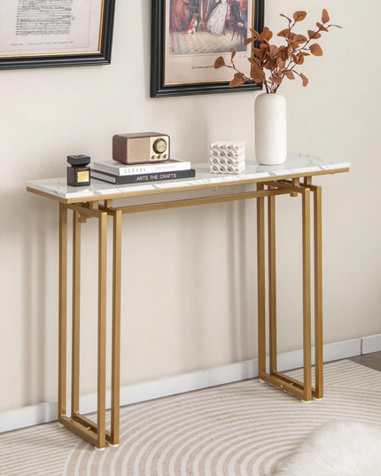 Giantex 43.5" Console Table for Entryway - Faux Marble Sofa Table