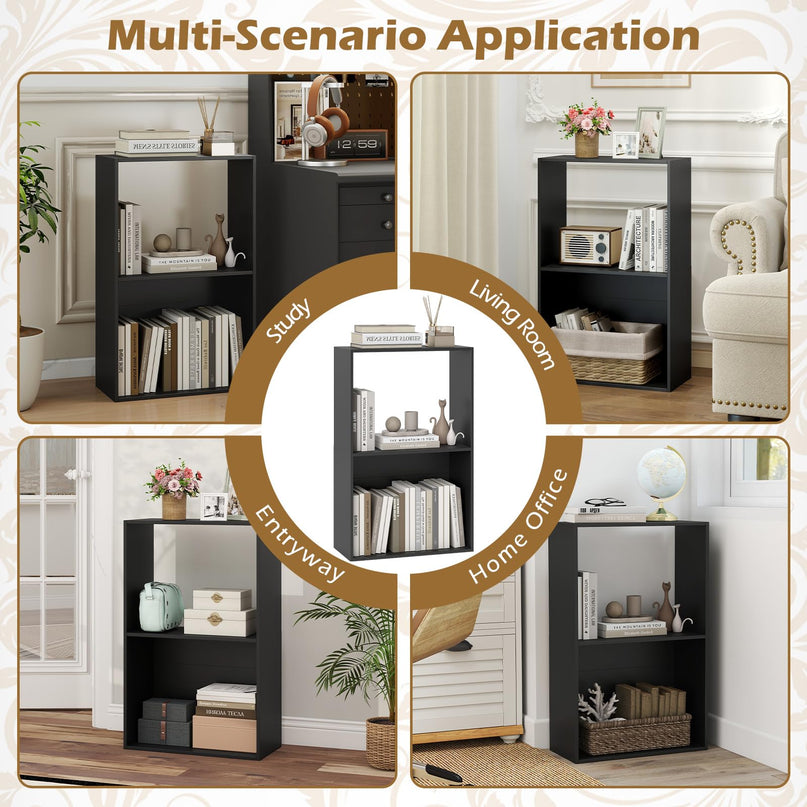 Giantex 3-Tier 2-Cube Bookcase w/Open Storage Compartment (1/2)