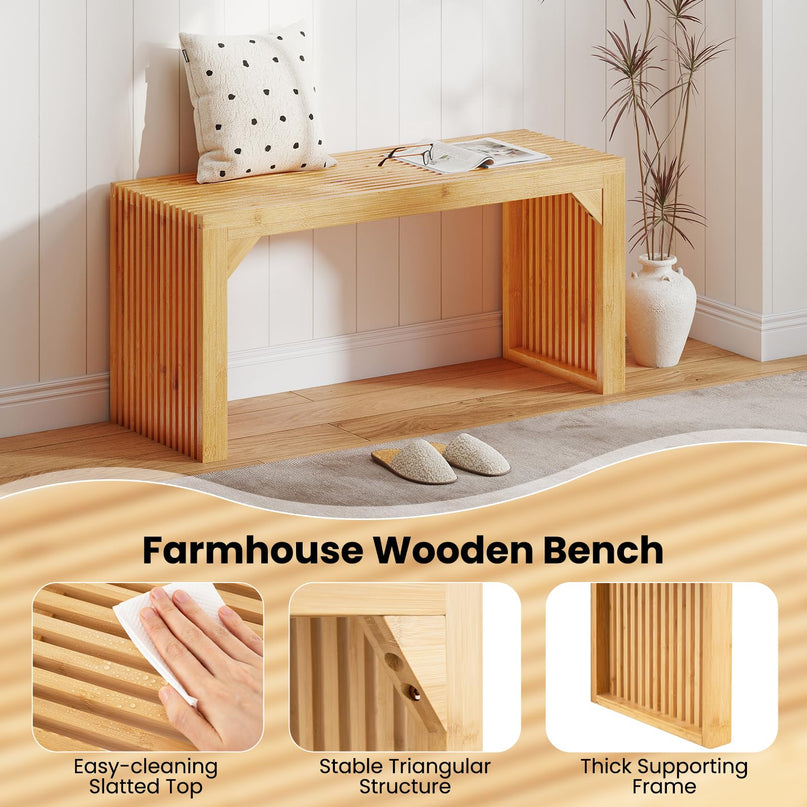 Giantex Modern Kitchen Table Bench for Dining Living Room Bedroom Bathroom Hallway Front Door End of Bed