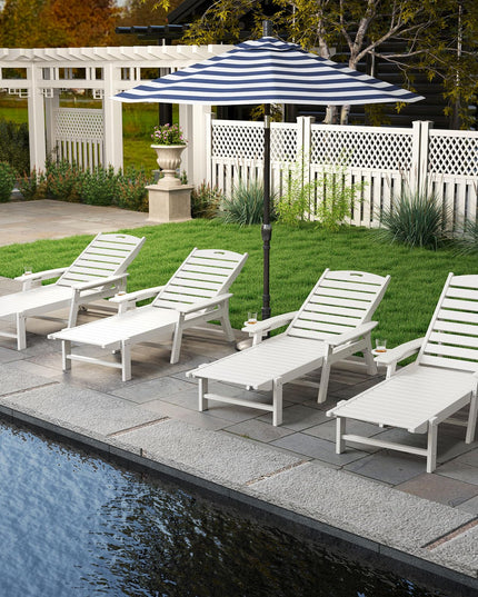 Giantex Lounge Chair Outdoor, Oversized Chaise Lounge Chair with 4-Position Backrest