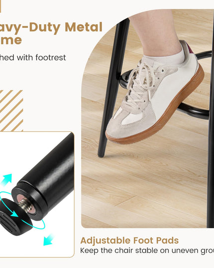 Giantex Swivel Bar Stools Set of 2/4 with Metal Legs & Footrest for Kitchen Island