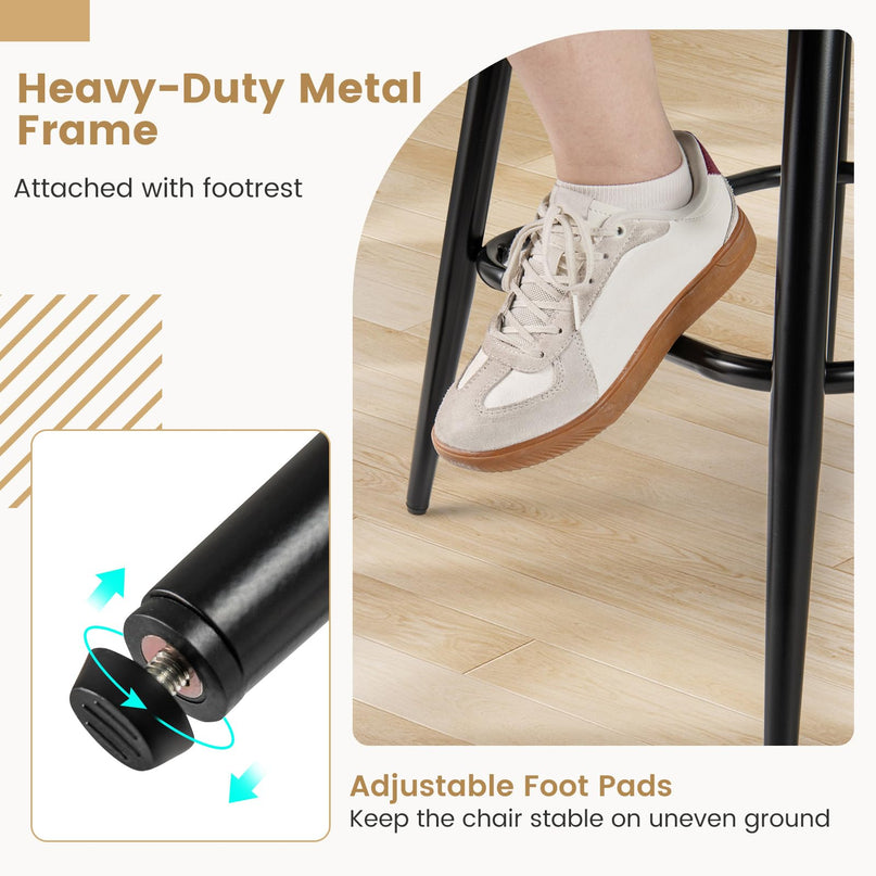 Giantex Swivel Bar Stools Set of 2/4 with Metal Legs & Footrest for Kitchen Island