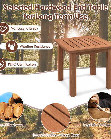 Giantex Hardwood Outdoor Side Table