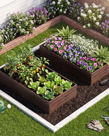 Giantex 45" x 23" Wooden Raised Garden Bed for Patio Yard Garden & Balcony
