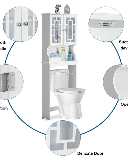 Giantex Over-The-Toilet Storage Spacesaver, Bathroom Organizer with Cabinet and Shelf