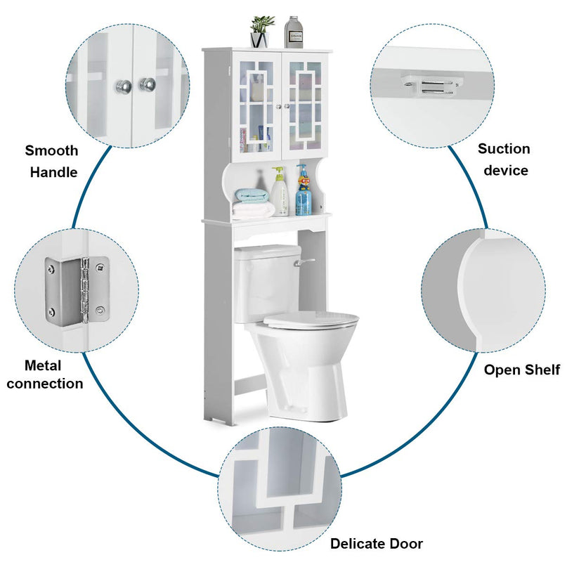 Giantex Over-The-Toilet Storage Spacesaver, Bathroom Organizer with Cabinet and Shelf