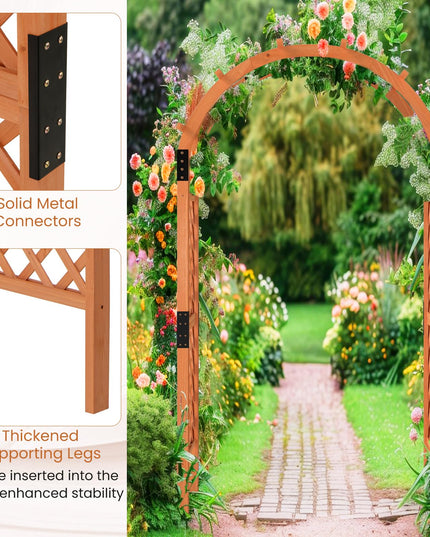 Giantex 7.7FT Wooden Garden Arbor Trellis