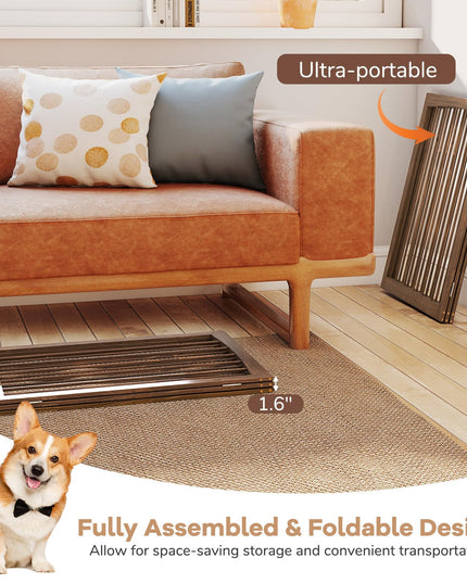 Giantex 63" W x 30" H Foldable 3-Panel Freestanding Dog Gate for Small Medium Dogs