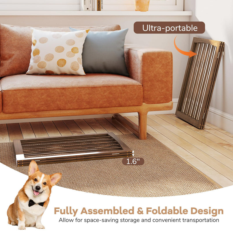 Giantex 63" W x 30" H Foldable 3-Panel Freestanding Dog Gate for Small Medium Dogs