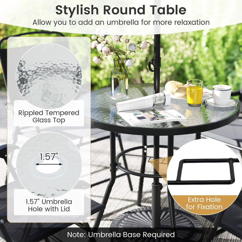 Giantex 6 Pieces Outdoor Dining Set for Lawn