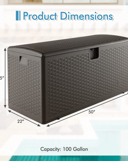 Giantex Patio Deck Box - Outdoor Storage Bin with Flip Lid, Lock Hole, 31-130 Gallons