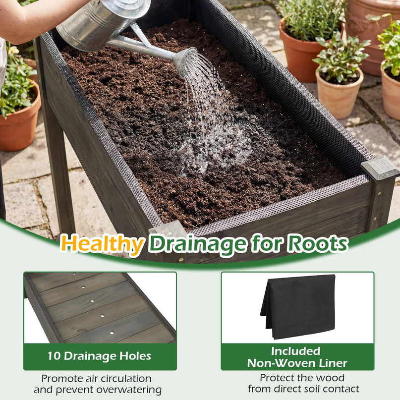 Raised Garden Bed with Legs (47" L x 23" W x 30" H)