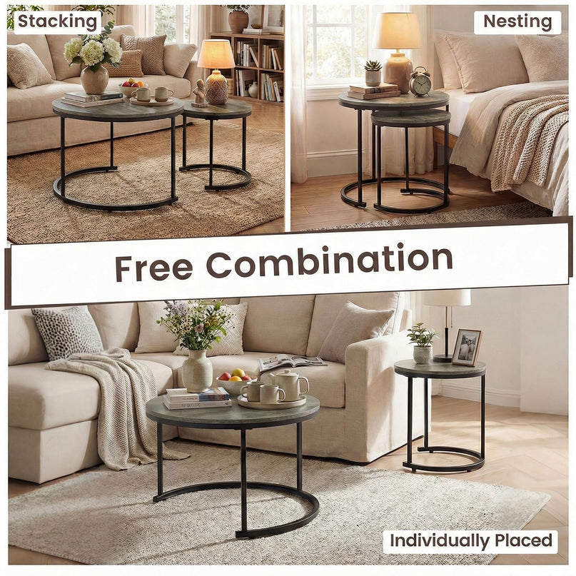 Tables basses gigognes Giantex (lot de 2) pour salon