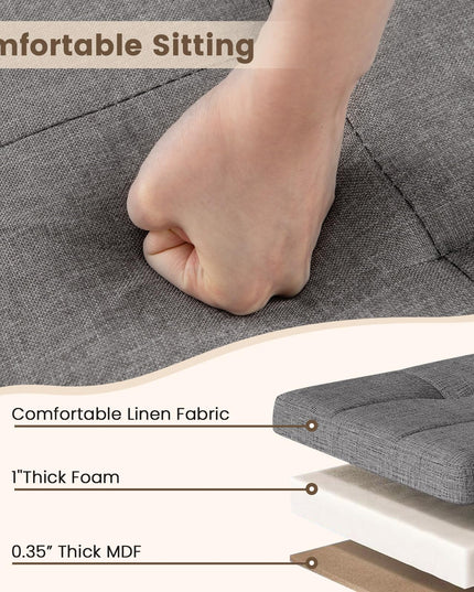 Giantex Storage Ottoman Bench with Tray Lid（38.1D x 76.2W x 39.4H cm）