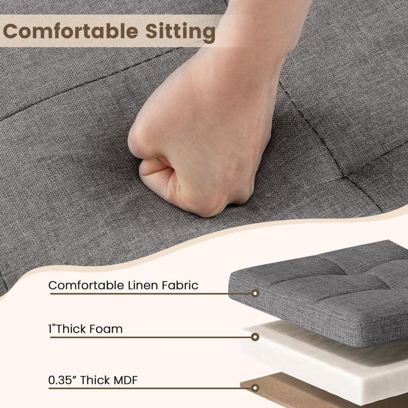 Giantex Storage Ottoman Bench with Tray Lid（38.1D x 76.2W x 39.4H cm）