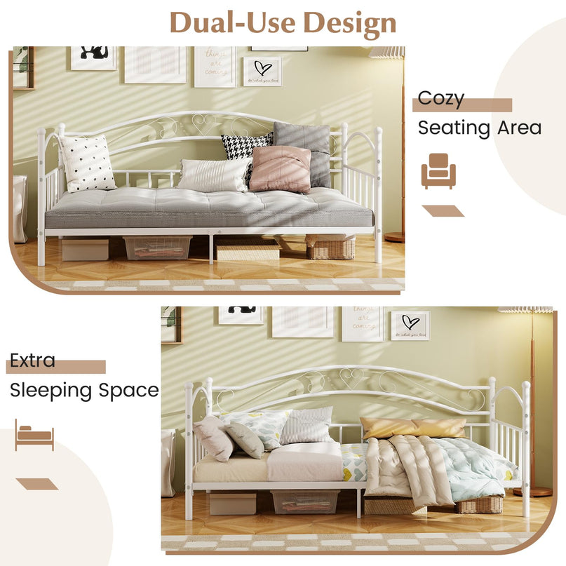 Giantex Metal Twin Daybed Modern Sofa Day Bed