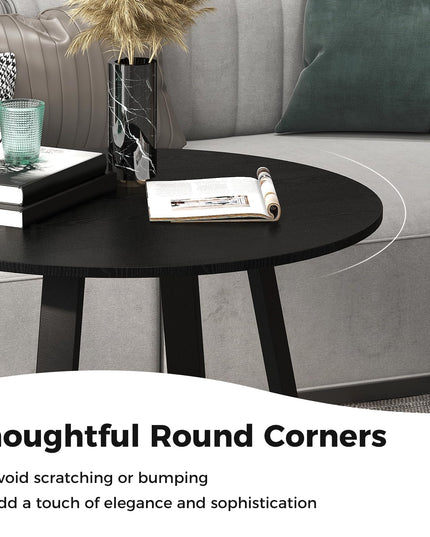 Giantex Round Dining Table, 36” Kitchen Table with Pedestal Base, Solid Rubber Wood Frame, Load 220 lbs