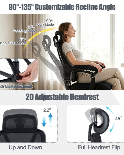 GIANTEX Mesh Office Chair Ergonomic Computer Desk Chair w/Lumbar Support