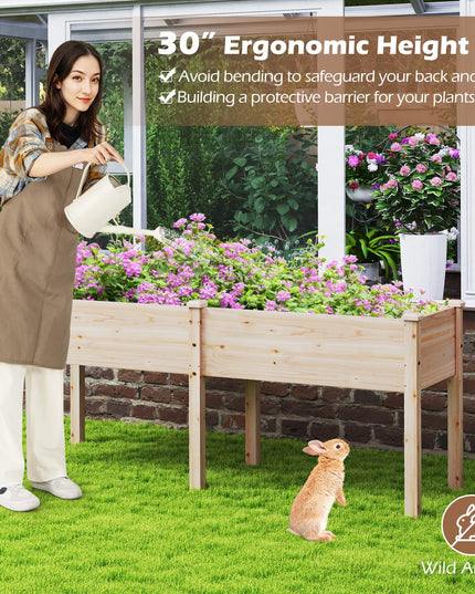 73" L x 23" W x 30" H Raised Garden Bed with Drain Hole