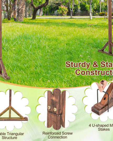 Giantex Wooden Wedding Arch for Ceremony, 7.2 FT Square Solid Wood Arbor for Wedding Backdrop Stand