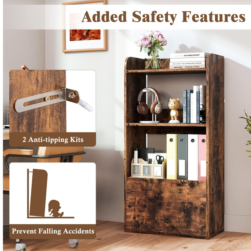 Giantex Bookshelf with Drawer for Living Room