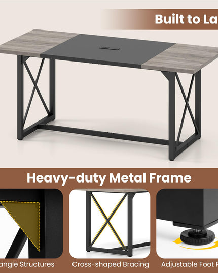 Giantex 6FT Conference Table with Power Outlets
