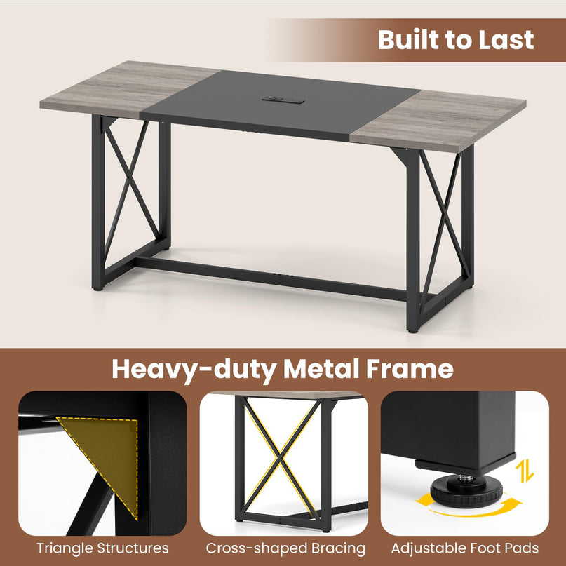 Giantex 6FT Conference Table with Power Outlets