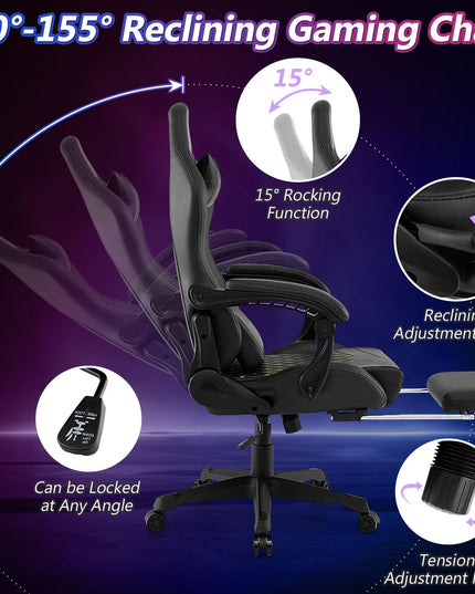 Giantex Gaming Chair High Back Video Game Chair with Footrest
