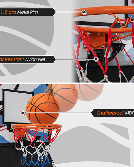 Foldable Basketball Arcade Game, 8 Game Options, Electronic Double Shot 2 Player w/ 4 Balls and LED Scoring System