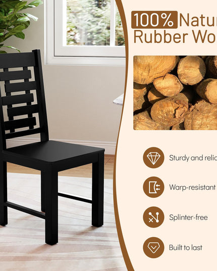 Giantex Wooden Dining Chairs Set of 2/4 with High & Tilted Backrest