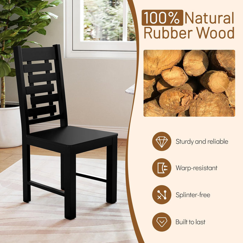Giantex Wooden Dining Chairs Set of 2/4 with High & Tilted Backrest