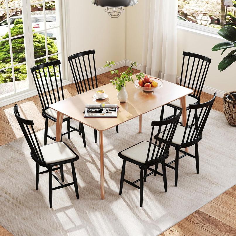 Giantex Windsor Dining Chairs Set of 2/4 w/Spindle Back & Removable Seat Cushion