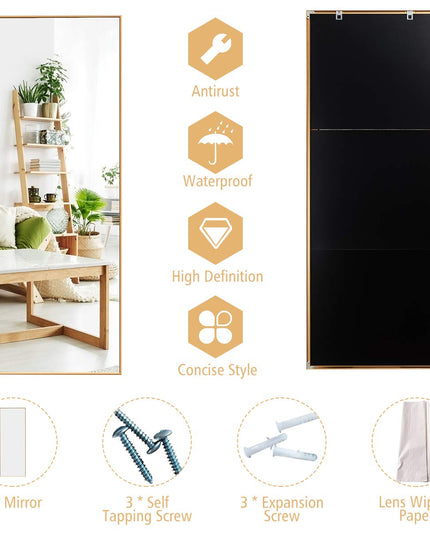 CHARMAID Full Length Mirror, 59inch x 22inch Large Rectangle Bedroom Mirror