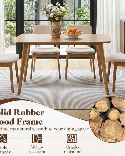 GIANTEX 47" Solid Wood Rectangular Dining Table w/Round Edges
