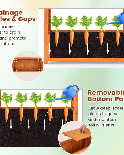 Giantex Raised Garden Bed with Arch Trellis for Climbing Vine Flower Vegetable