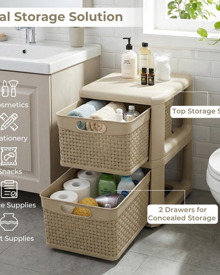 Giantex 2-Drawer Plastic Wicker Storage Organizer (1/2)