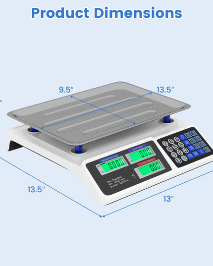 Giantex Rechargeable Commercial Price Computing Scale 66 lb/30 kg with Dual LCD Display