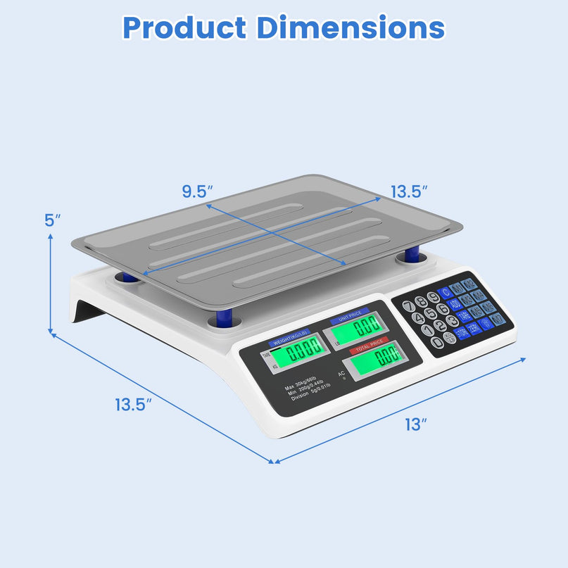 Giantex Rechargeable Commercial Price Computing Scale 66 lb/30 kg with Dual LCD Display