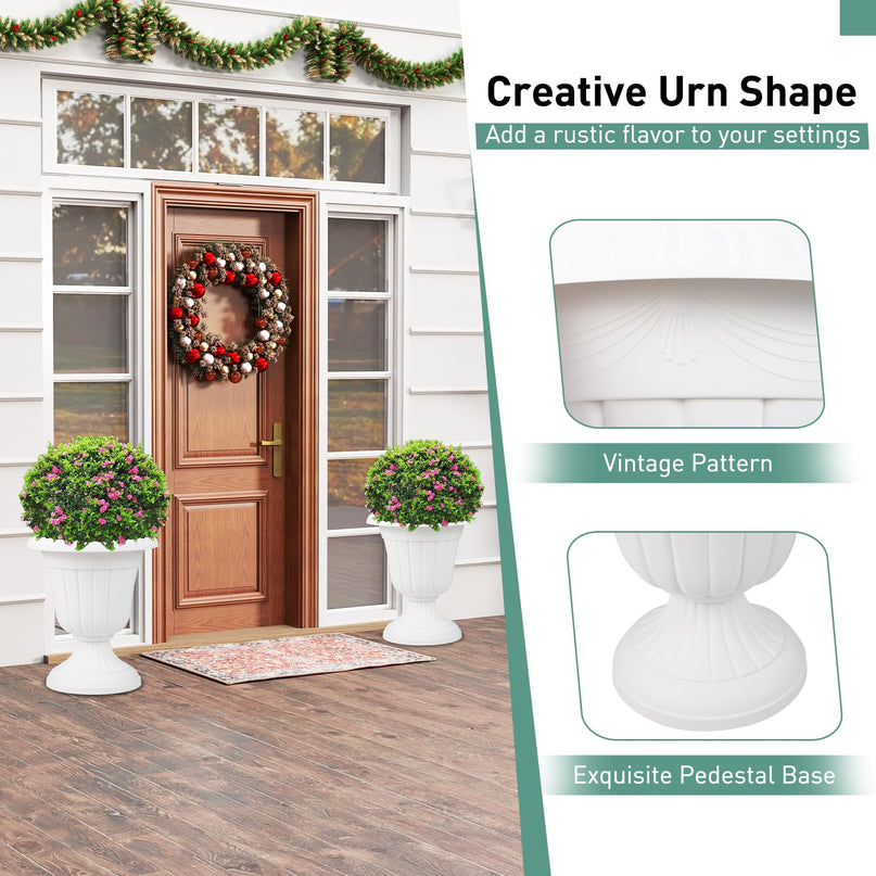 Giantex 18" Tall Vintage Planters Set of 2/4 for Front Porch Home Wedding