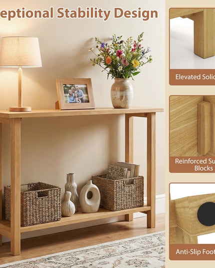 Giantex Table console en bois massif 119 cm | Table de canapé de style ferme à placer derrière le canapé pour le salon