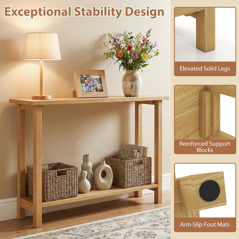 Giantex Table console en bois massif 119 cm | Table de canapé de style ferme à placer derrière le canapé pour le salon