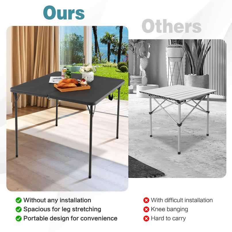 Giantex Portable Folding with All Weather HDPE Tabletop for Beach