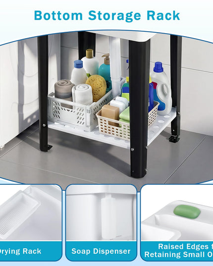 Freestanding Utility Sink with Faucet & Drain Kit
