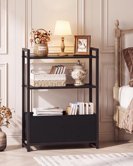 GIANTEX 8" Narrow End Table with Fabric Drawer & Storage Shelves (1/2)