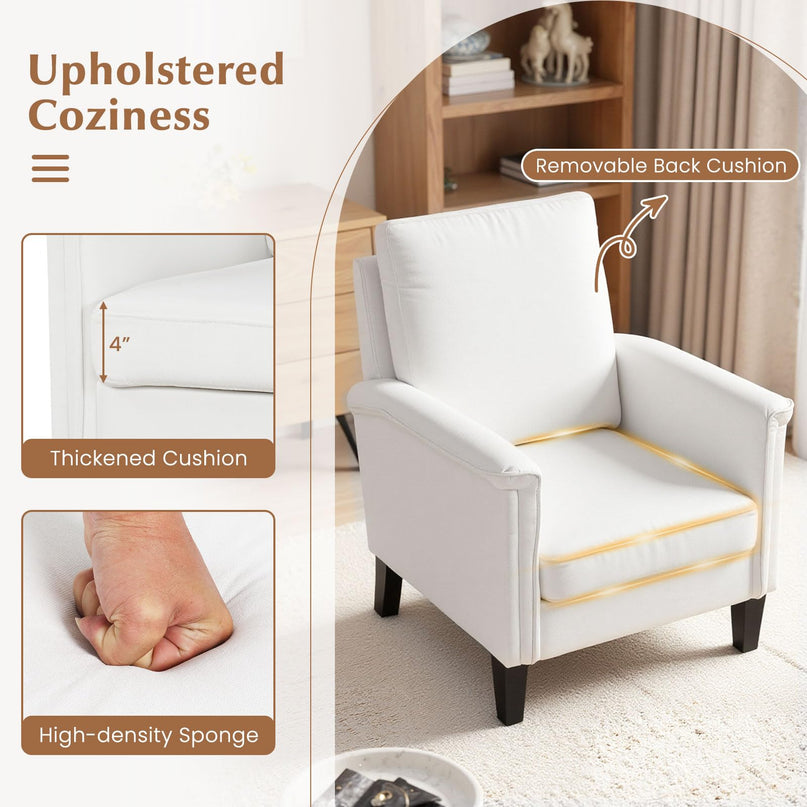 Giantex Modern Accent Chair Upholstered Armchair