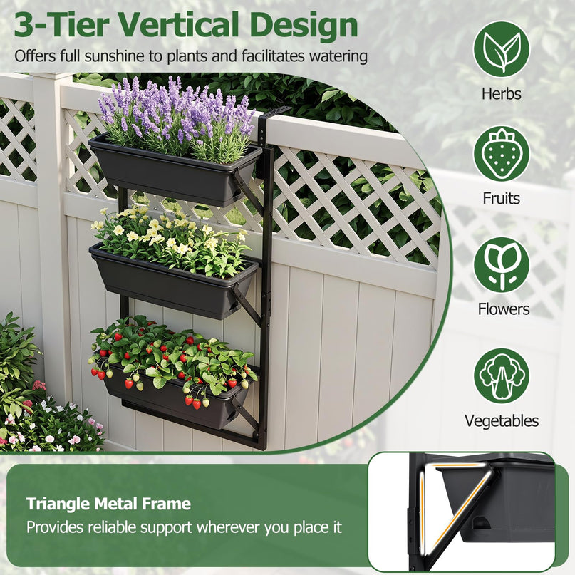 GIANTEX 3-Tier Hanging Planter Boxes (1/2)