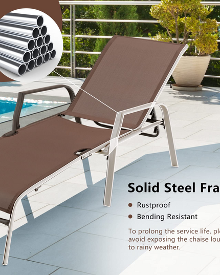 Giantex Set of 2 Outdoor Chaise Lounge Chair